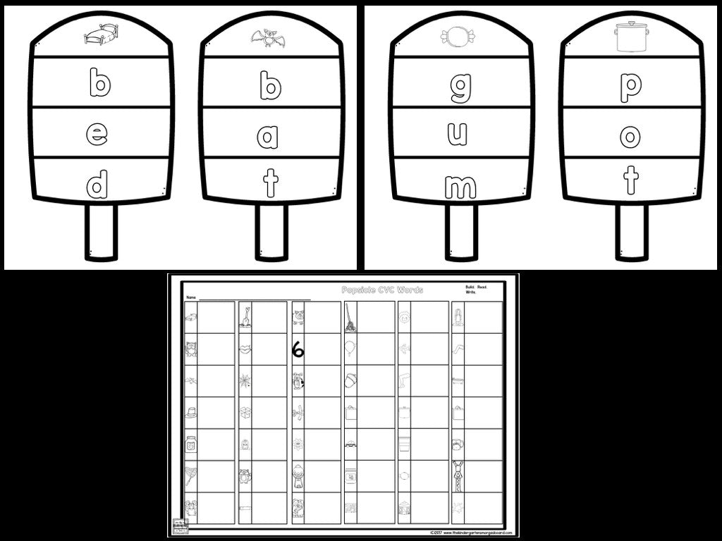 Popsicle CVC Word Puzzles