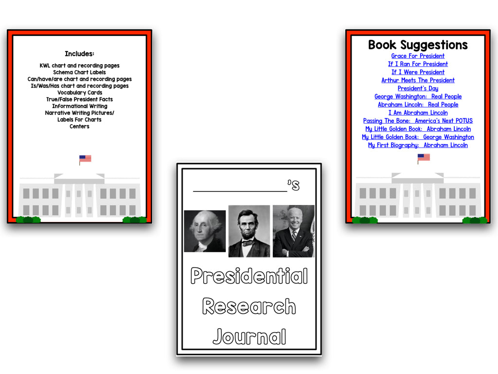 President's Day! A Presidents Research and Writing Project PLUS Centers!