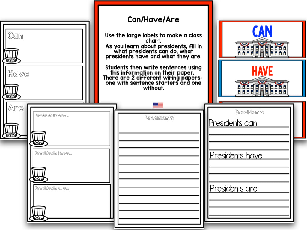 President's Day! A Presidents Research and Writing Project PLUS Centers!