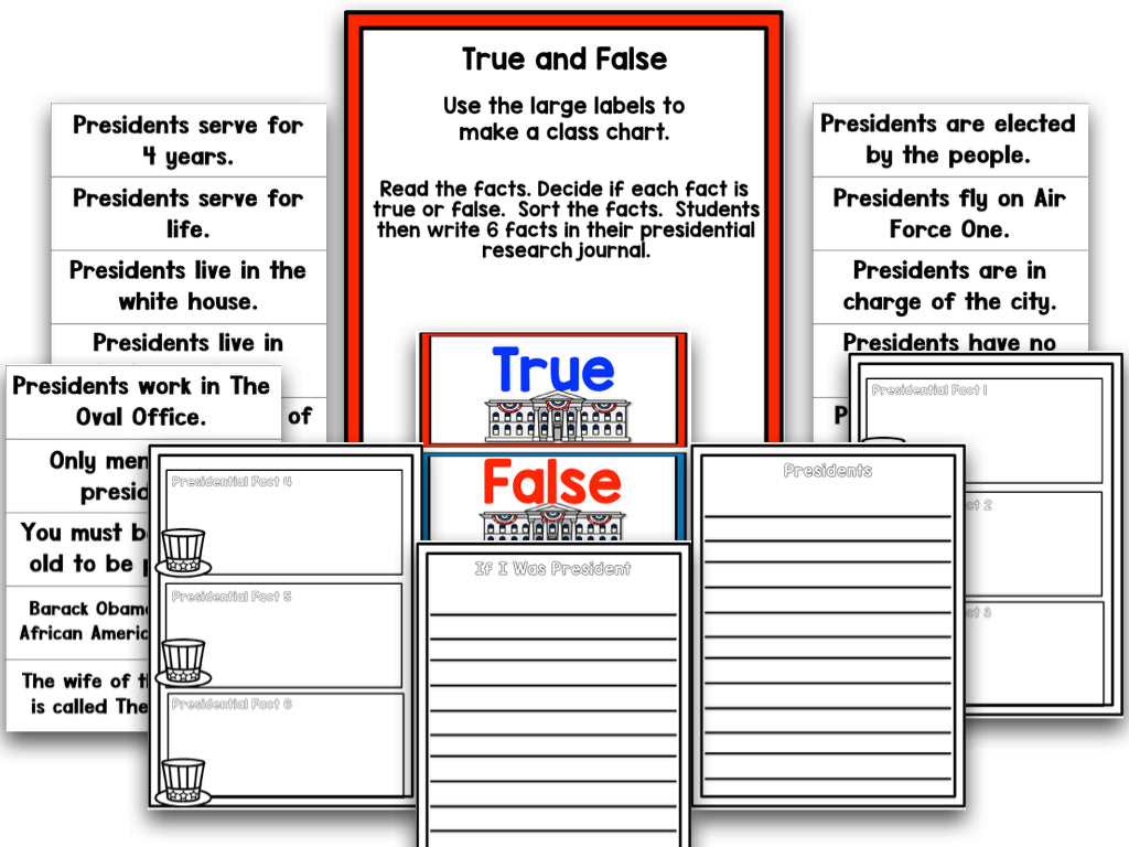 President's Day! A Presidents Research and Writing Project PLUS Centers!