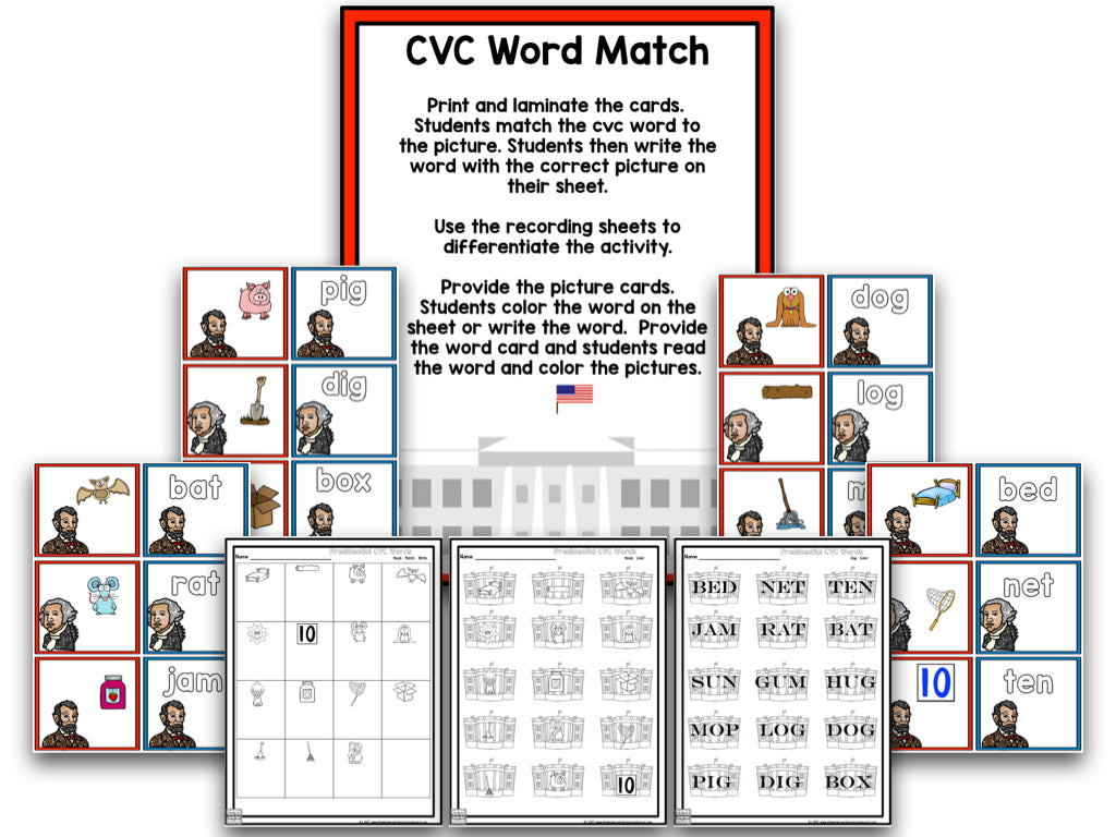 President's Day! A Presidents Research and Writing Project PLUS Centers!