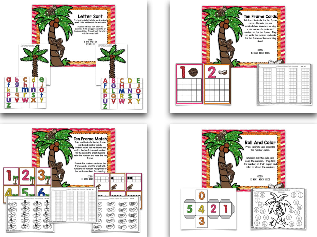 Letter Recognition, Numbers And Counting Activities