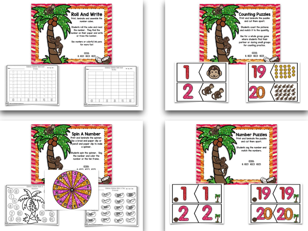 Letter Recognition, Numbers And Counting Activities
