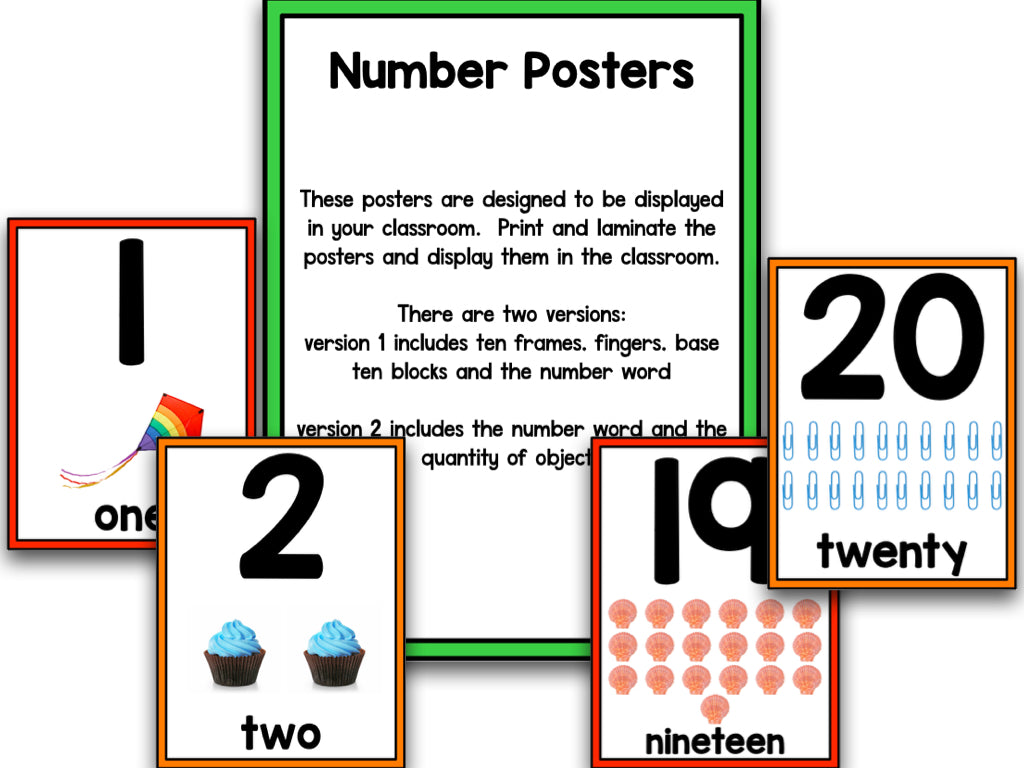 Rainbows Classroom Set Decor: Alphabet, Numbers & More