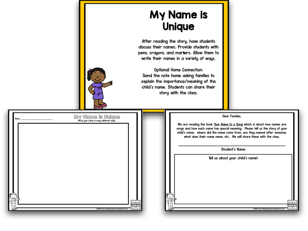 Your Name Is A Song Book Activities