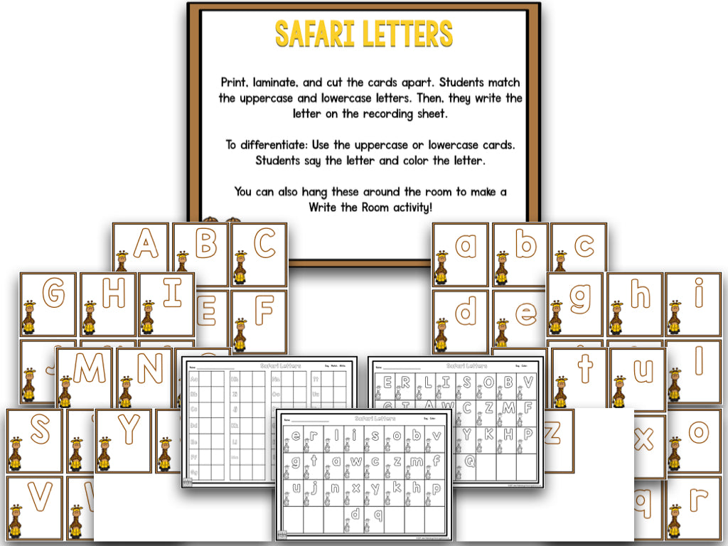 Safari Centers | 14 Literacy + 13 Math Centers | Year-Long, Hands-On, Low Prep
