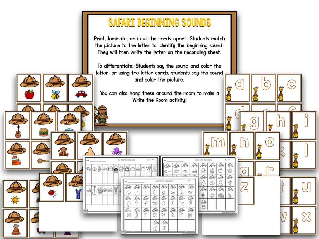 Safari Centers | 14 Literacy + 13 Math Centers | Year-Long, Hands-On, Low Prep
