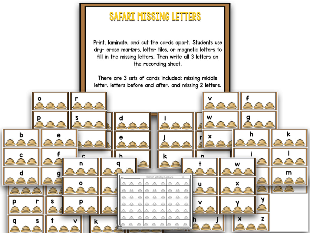 Safari Centers | 14 Literacy + 13 Math Centers | Year-Long, Hands-On, Low Prep