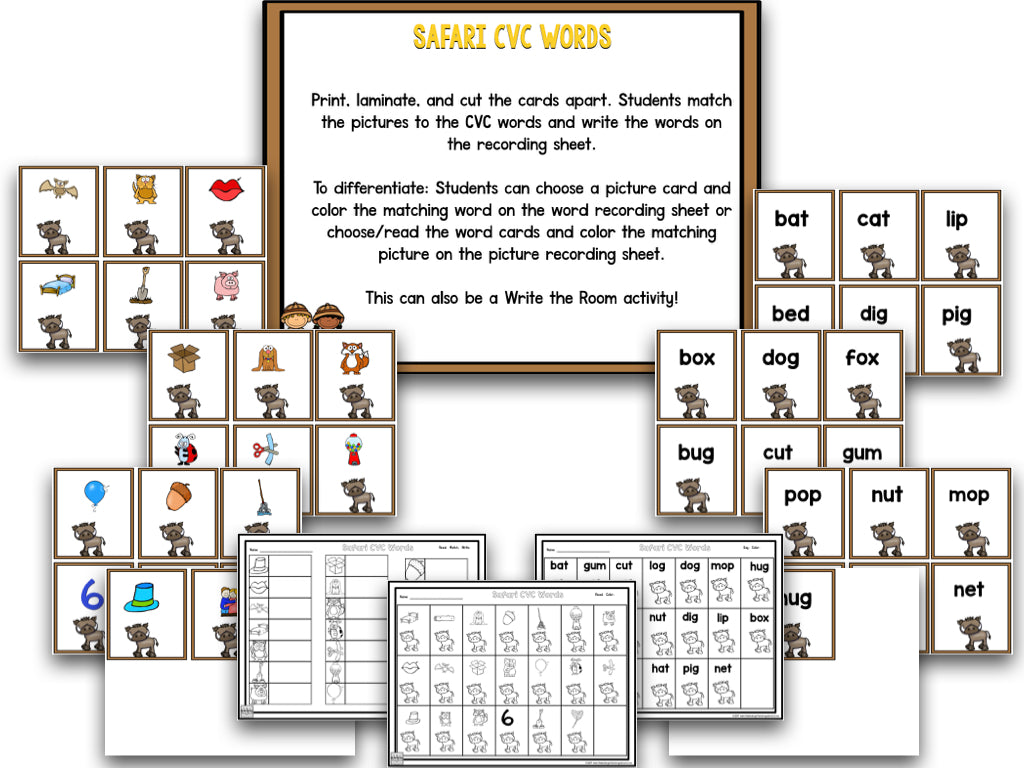 Safari Centers | 14 Literacy + 13 Math Centers | Year-Long, Hands-On, Low Prep