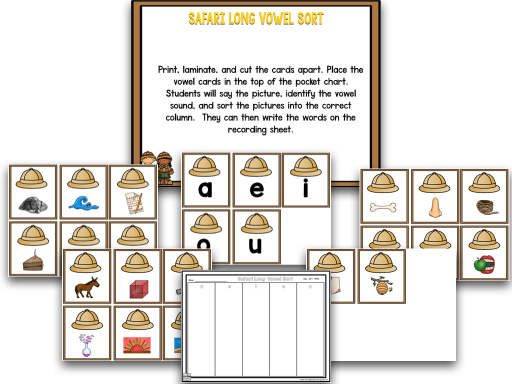 Safari Centers | 14 Literacy + 13 Math Centers | Year-Long, Hands-On, Low Prep