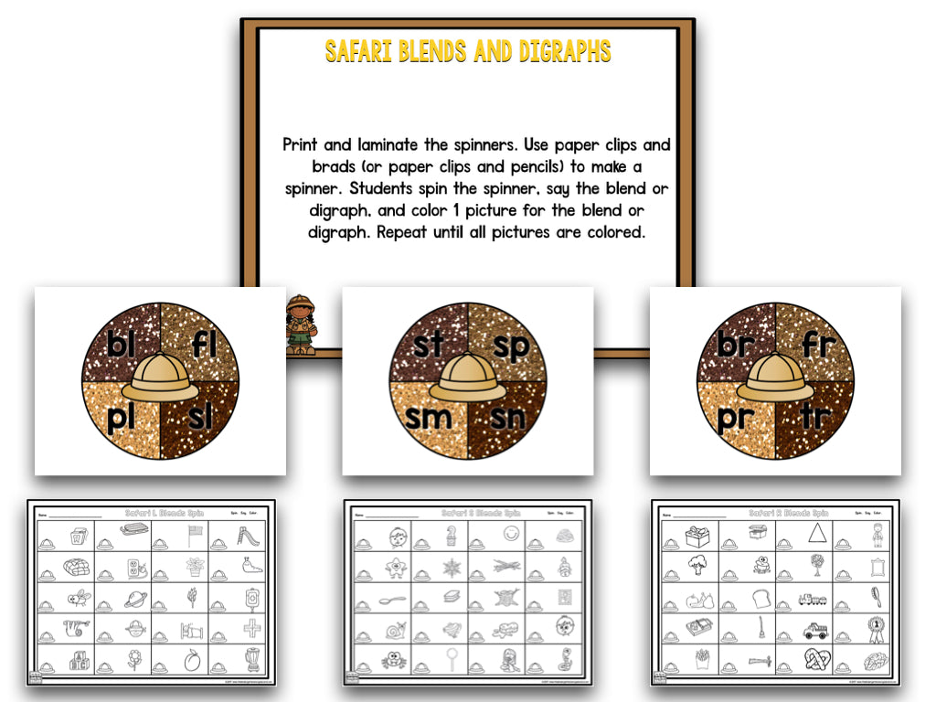 Safari Centers | 14 Literacy + 13 Math Centers | Year-Long, Hands-On, Low Prep