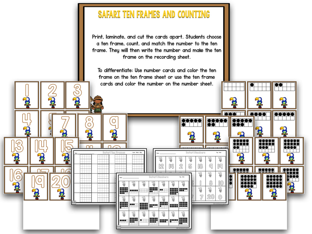 Safari Centers | 14 Literacy + 13 Math Centers | Year-Long, Hands-On, Low Prep