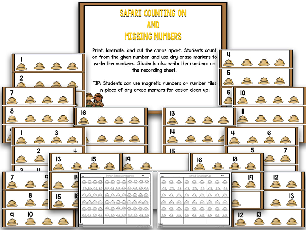 Safari Centers | 14 Literacy + 13 Math Centers | Year-Long, Hands-On, Low Prep