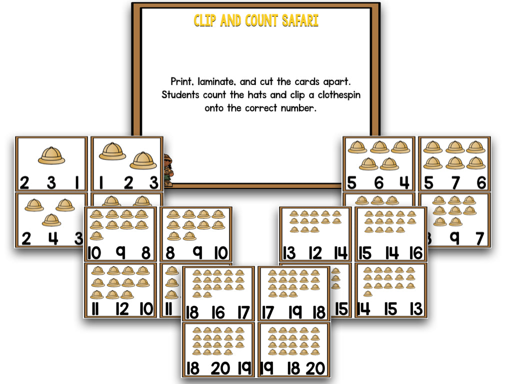 Safari Centers | 14 Literacy + 13 Math Centers | Year-Long, Hands-On, Low Prep