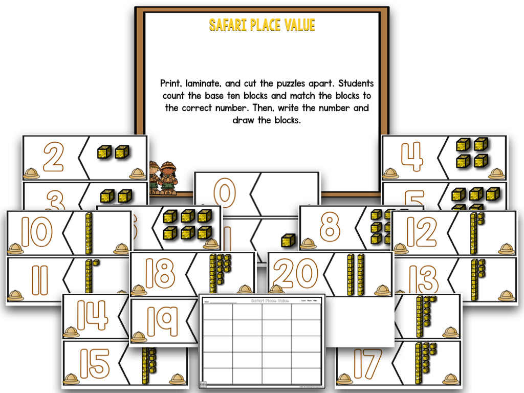 Safari Centers | 14 Literacy + 13 Math Centers | Year-Long, Hands-On, Low Prep