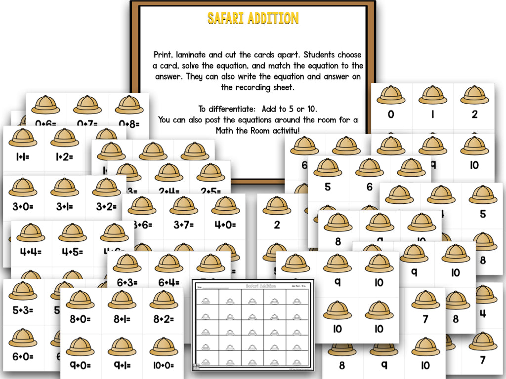 Safari Centers | 14 Literacy + 13 Math Centers | Year-Long, Hands-On, Low Prep