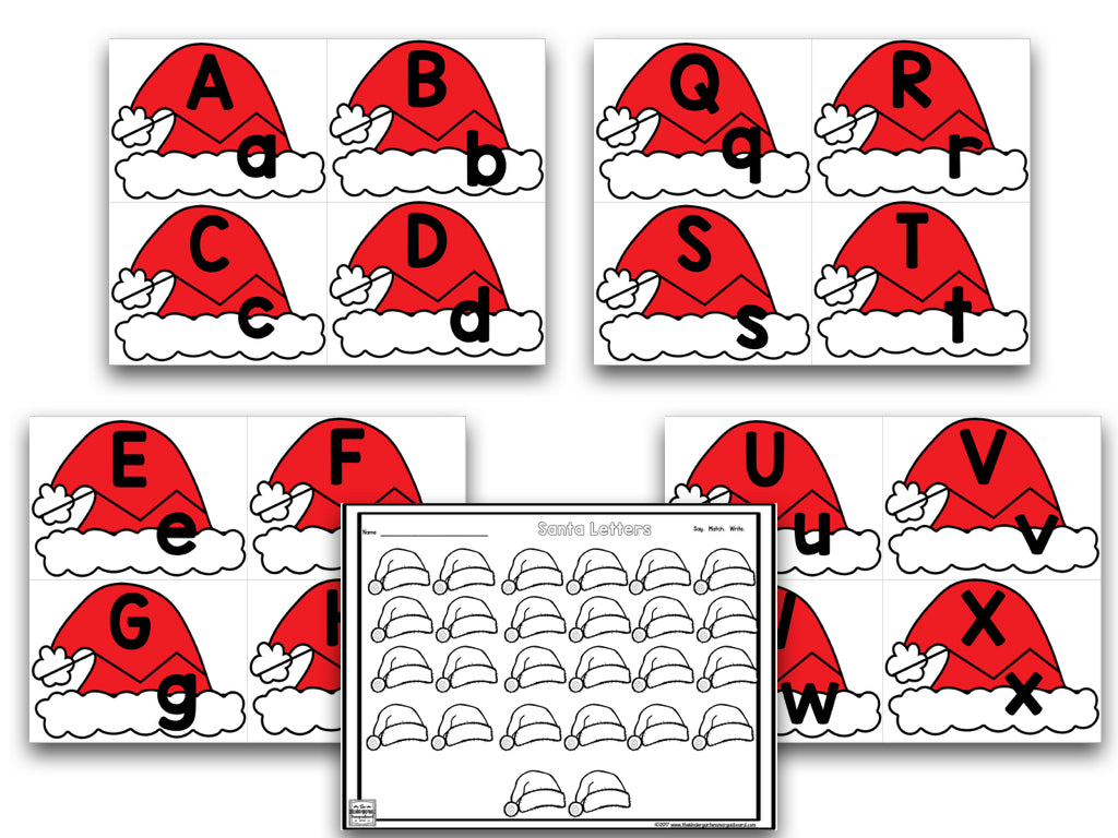 Santa Puzzles: Letters, Sounds, Numbers, and Counting