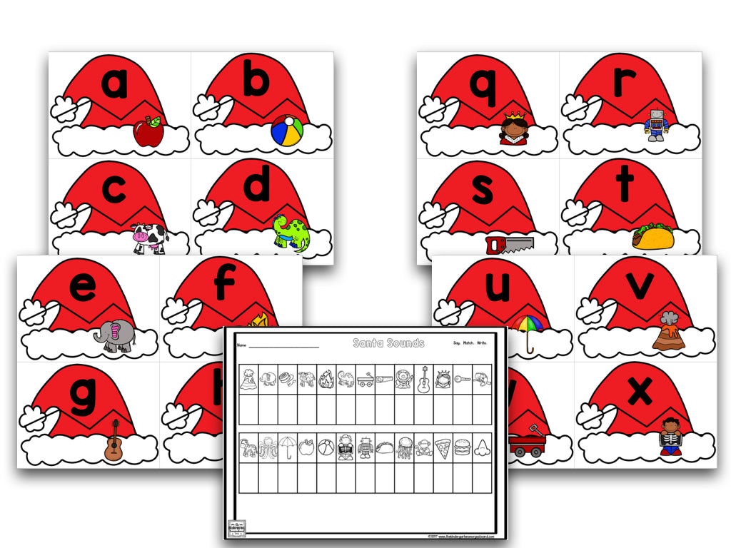 Santa Puzzles: Letters, Sounds, Numbers, and Counting