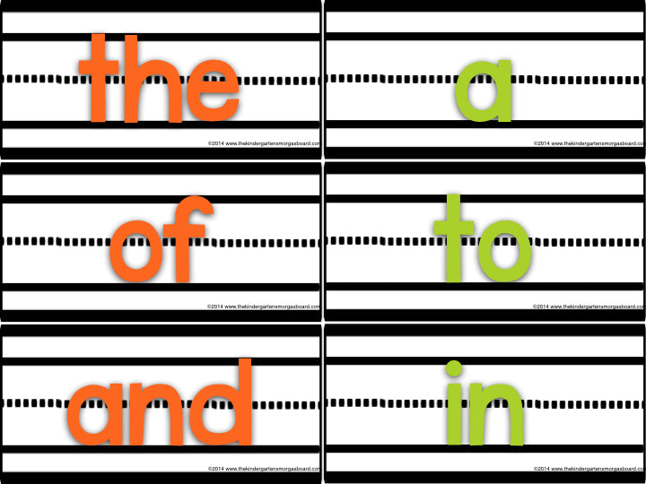 Green and Orange Sentence Strip Sight Words