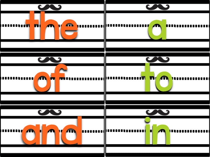 Green and Orange Sentence Strip Sight Words
