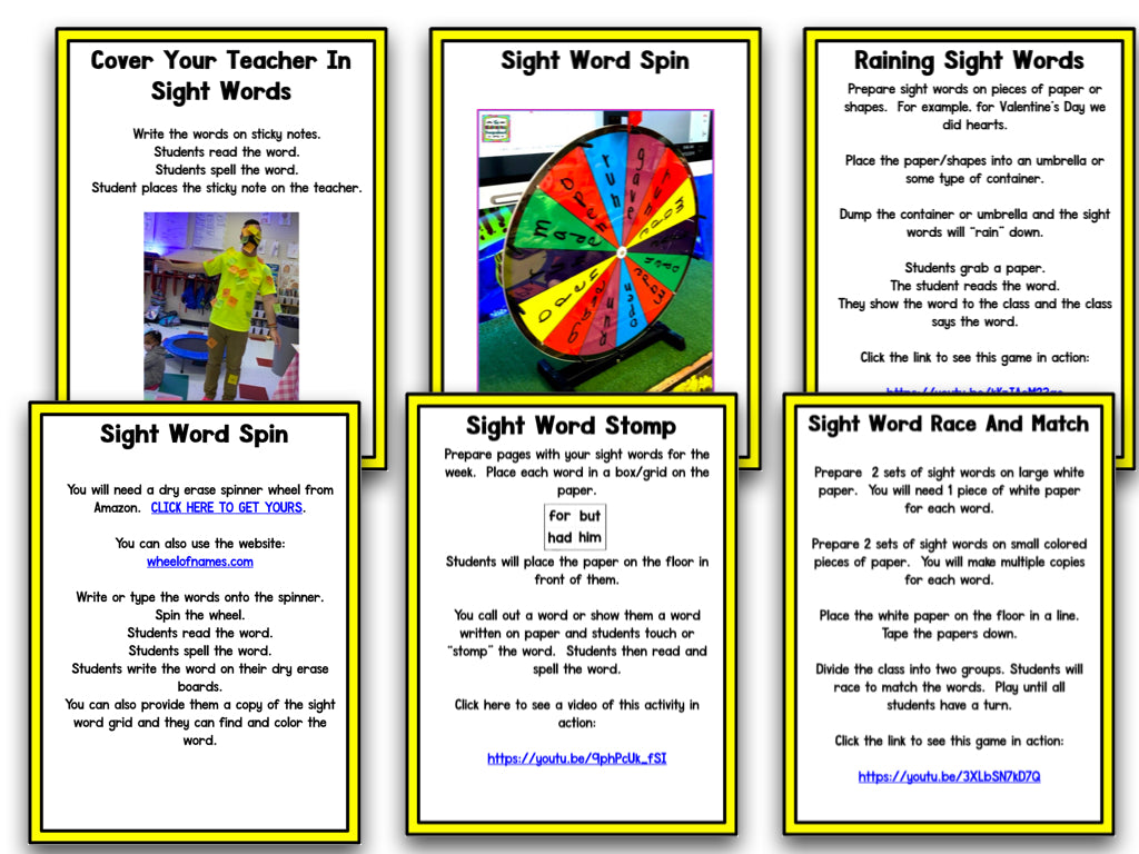 SIGHT WORDS AND HIGH FREQUENCY WORDS: ACTIVITIES, WORKSHEETS, GAMES