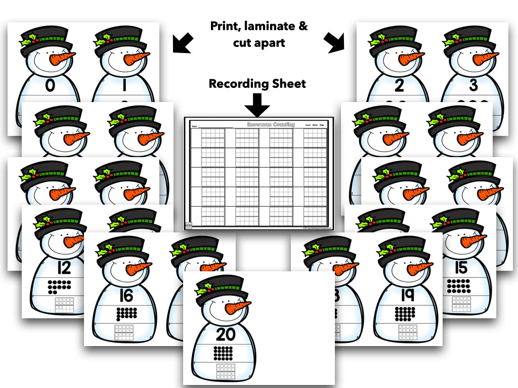 Snowman Numbers & Counting - Puzzles & Spinners