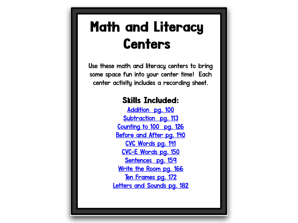 Space: A Research and Writing Project PLUS Centers!