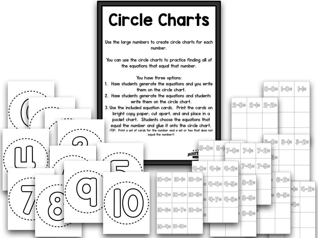 Subtraction Bootcamp: Subtracting to 10 (No Theme)