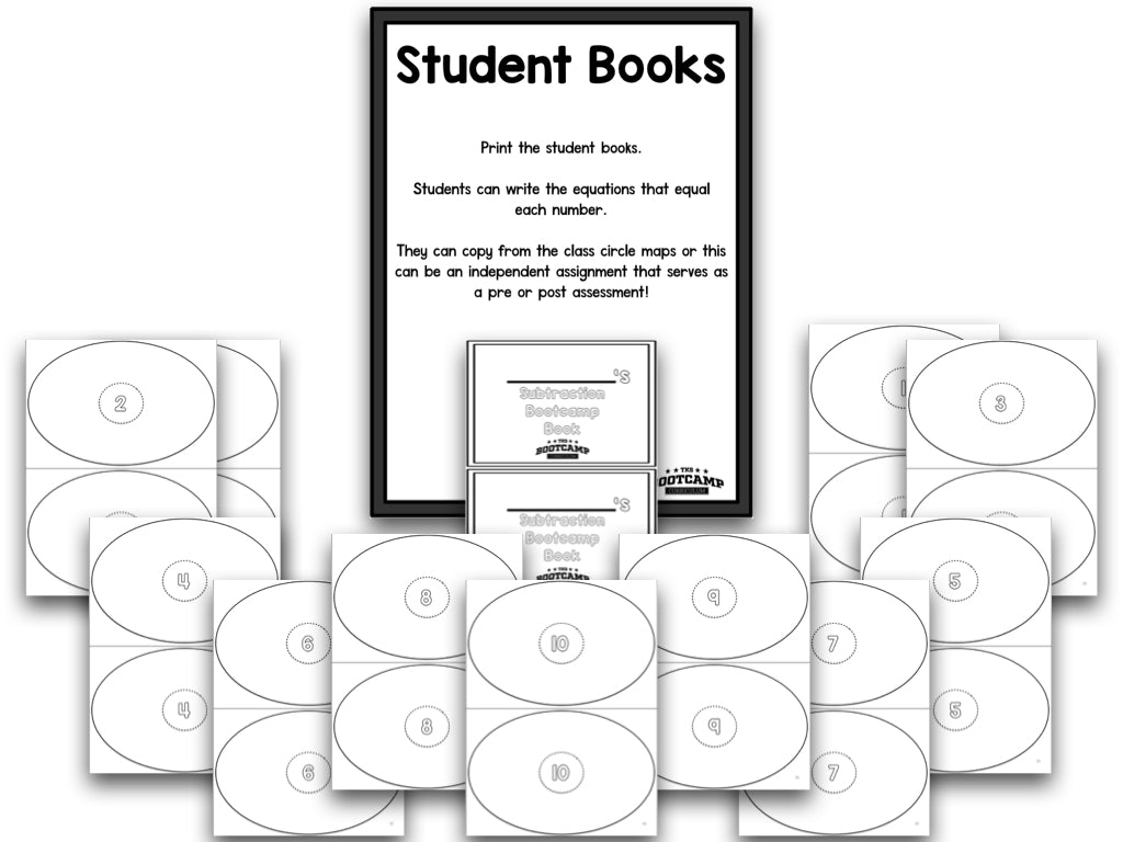 Subtraction Bootcamp: Subtracting to 10 (No Theme)