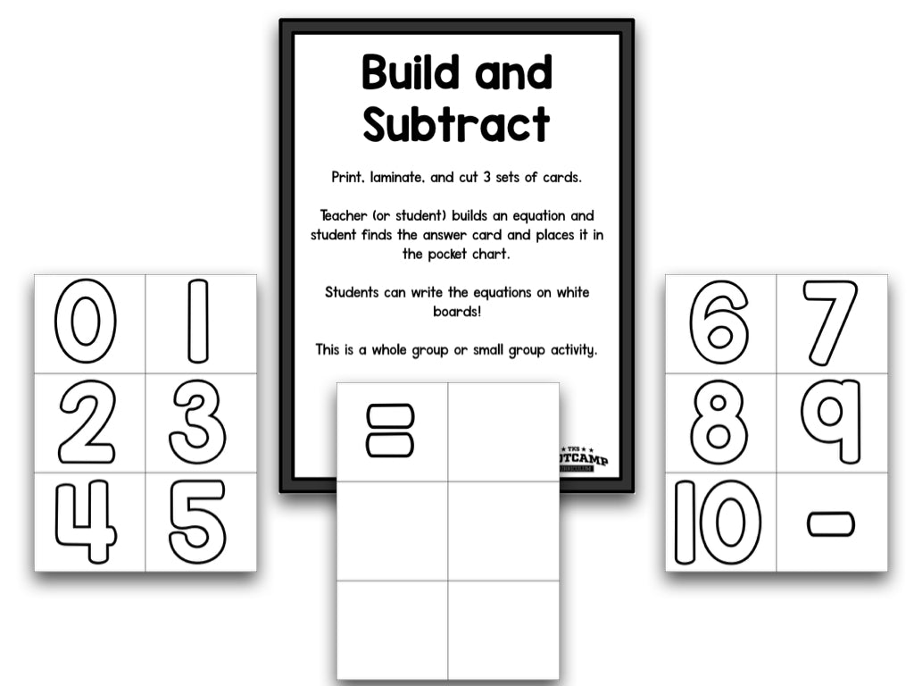 Subtraction Bootcamp: Subtracting to 10 (No Theme)