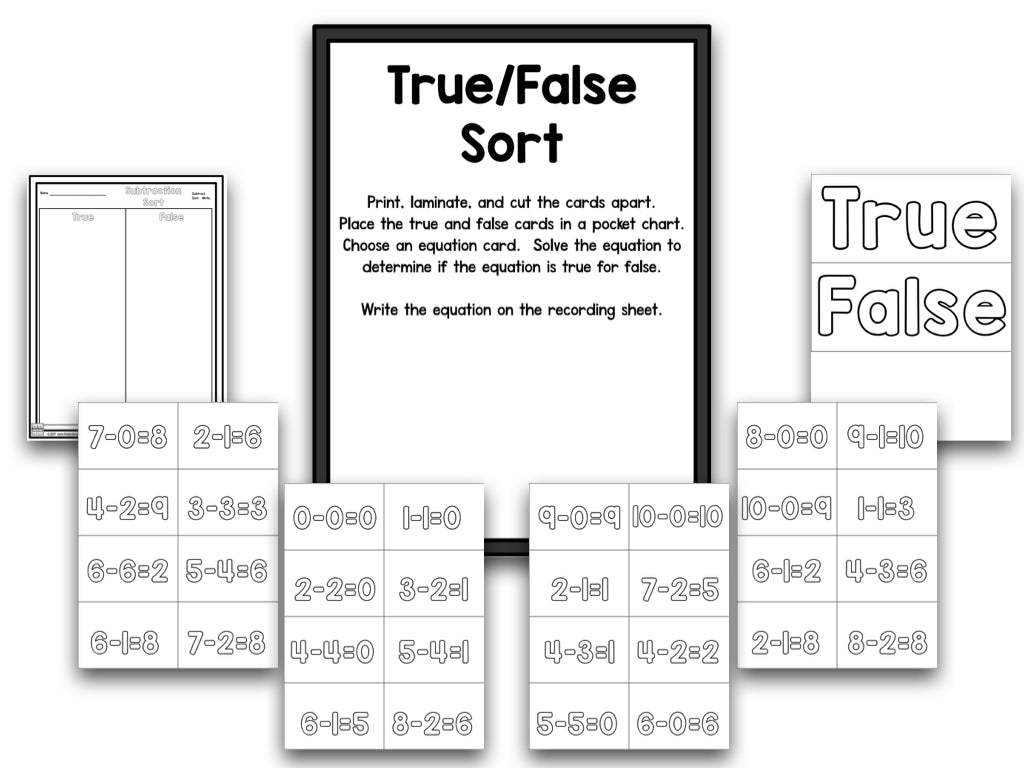 Subtraction Bootcamp: Subtracting to 10 (No Theme)