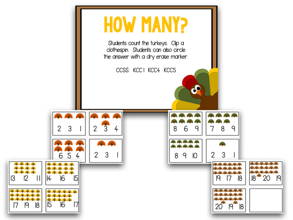 Trotting Turkeys Math and Literacy Centers