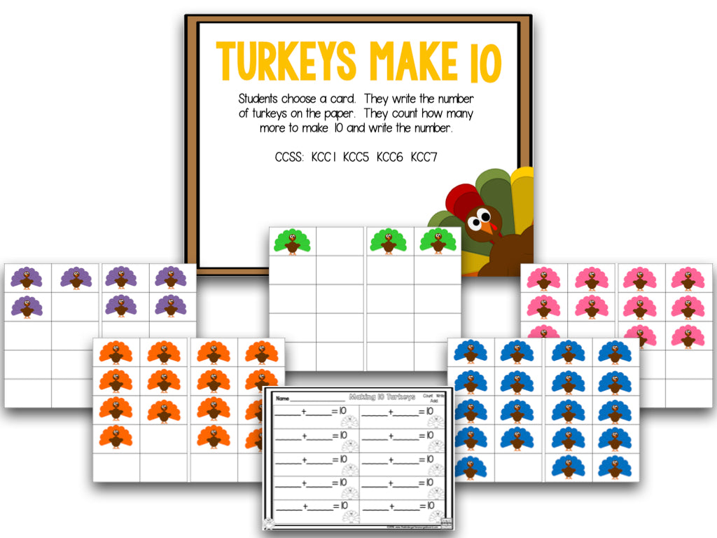 Trotting Turkeys Math and Literacy Centers