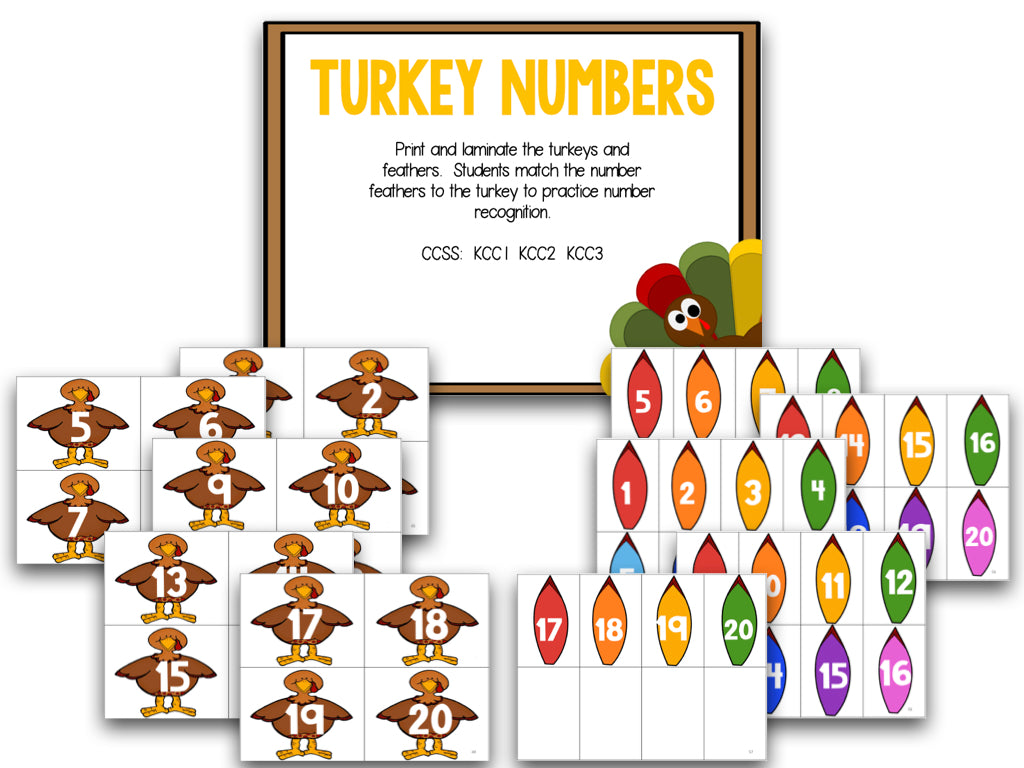 Trotting Turkeys Math and Literacy Centers
