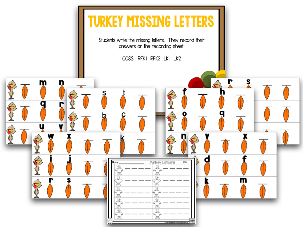 Trotting Turkeys Math and Literacy Centers