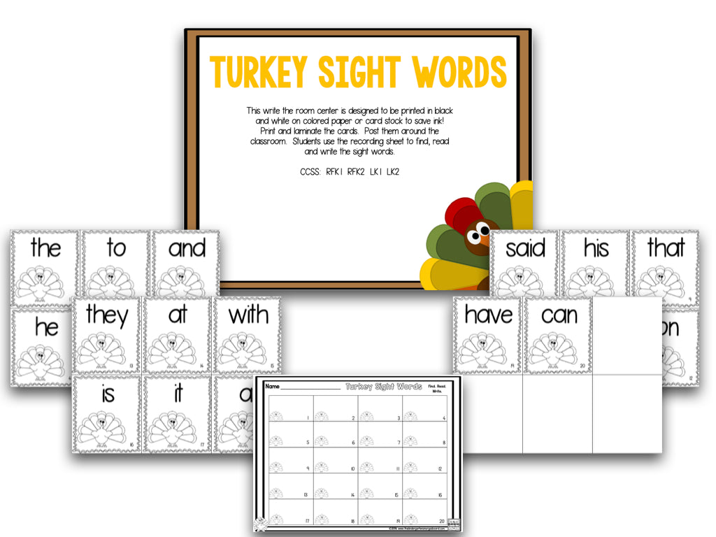 Trotting Turkeys Math and Literacy Centers