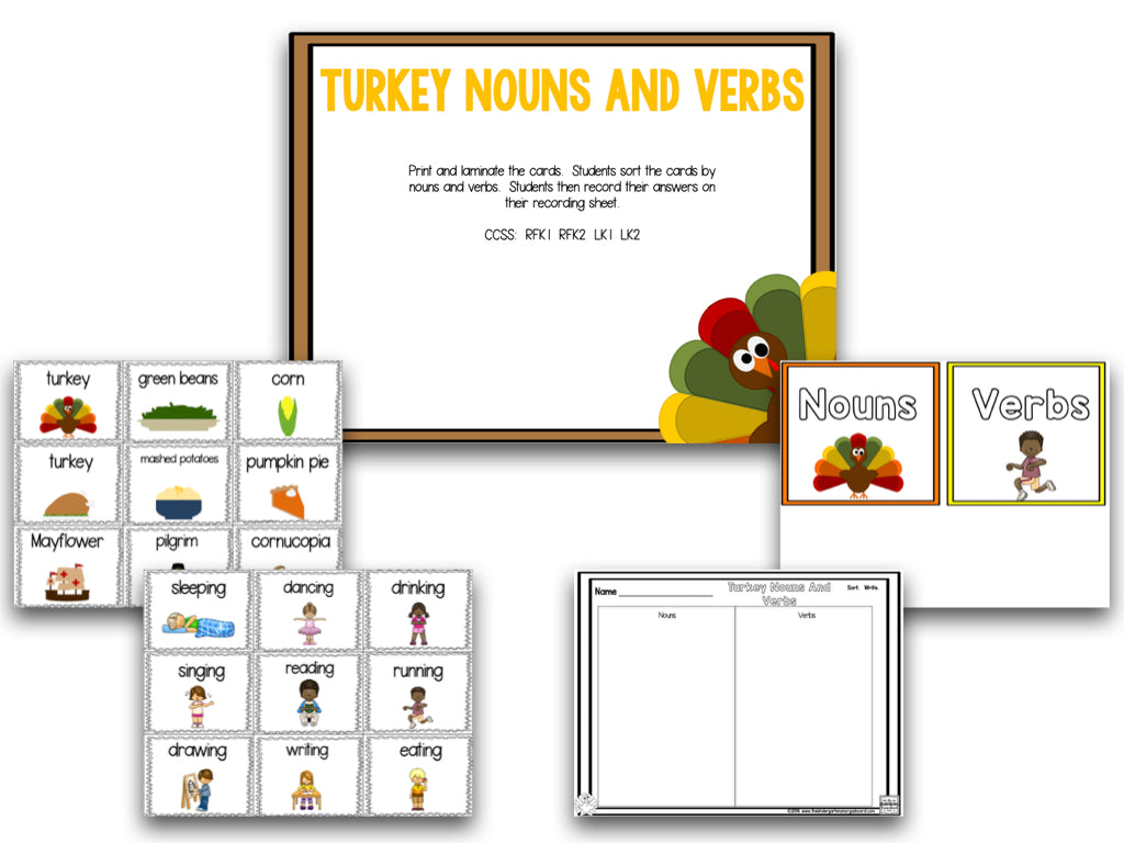 Trotting Turkeys Math and Literacy Centers