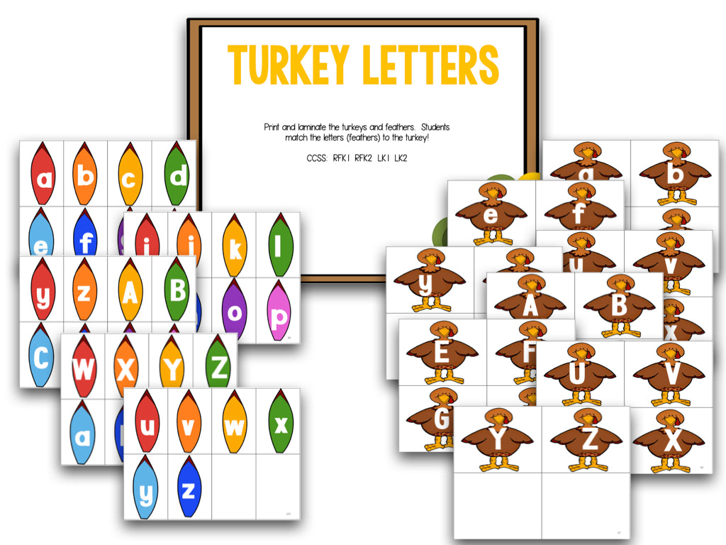 Trotting Turkeys Math and Literacy Centers