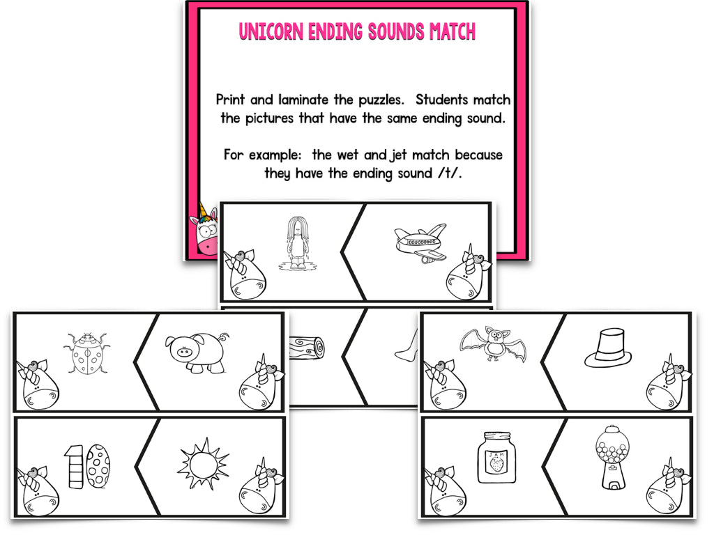 Unicorn Blackline Math and Literacy Centers for the Whole Year!