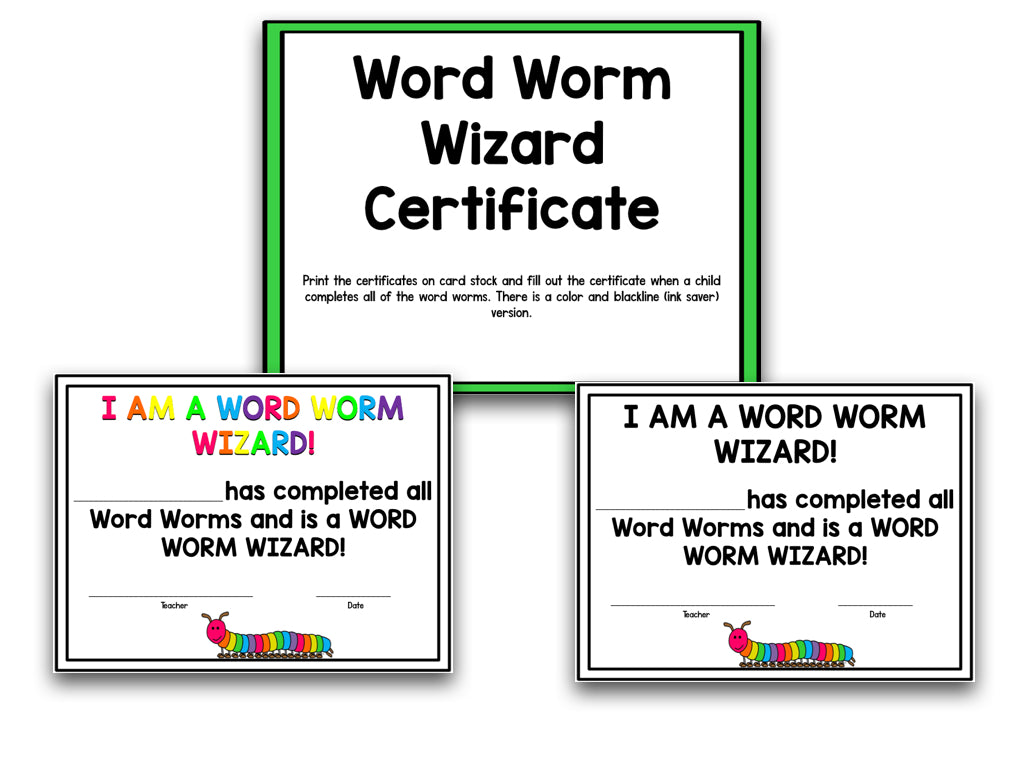 The Word Worm: An Editable Sight Word Recognition Creation