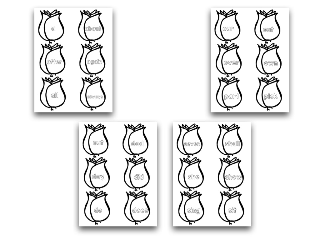 Bouquet of Phonics, CVC Words & Sight Words Editable Assessment Project
