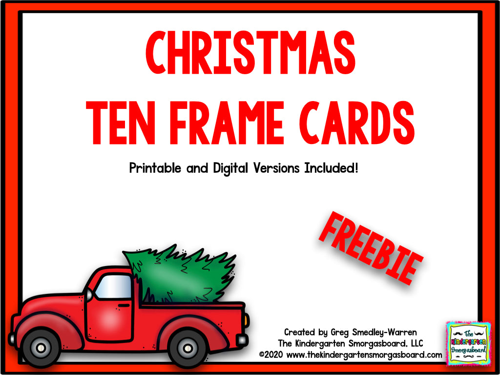 Christmas Ten Frame Cards Freebie