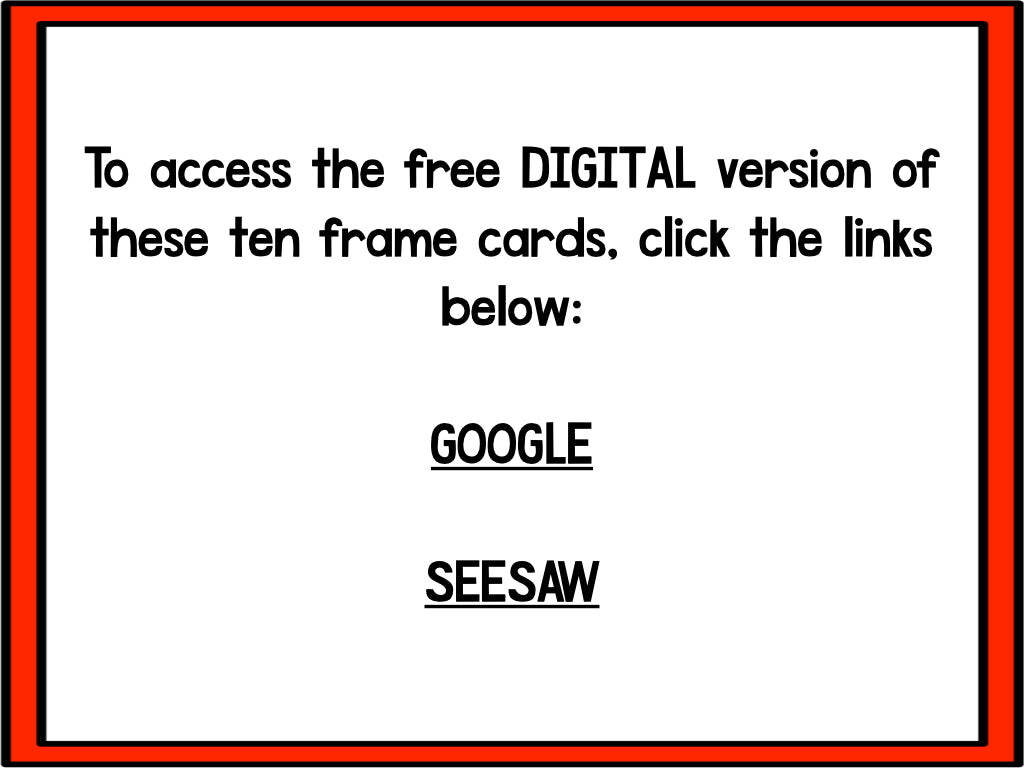 Christmas Ten Frame Cards Freebie