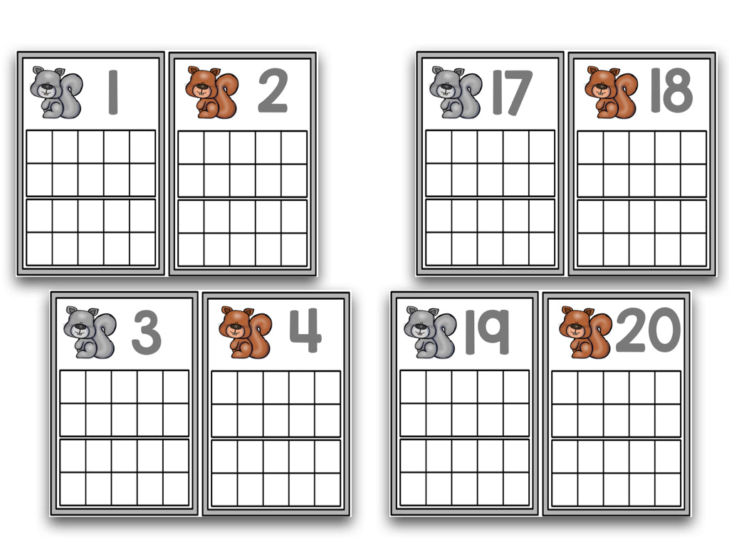 Forest Animal Ten Frame Cards