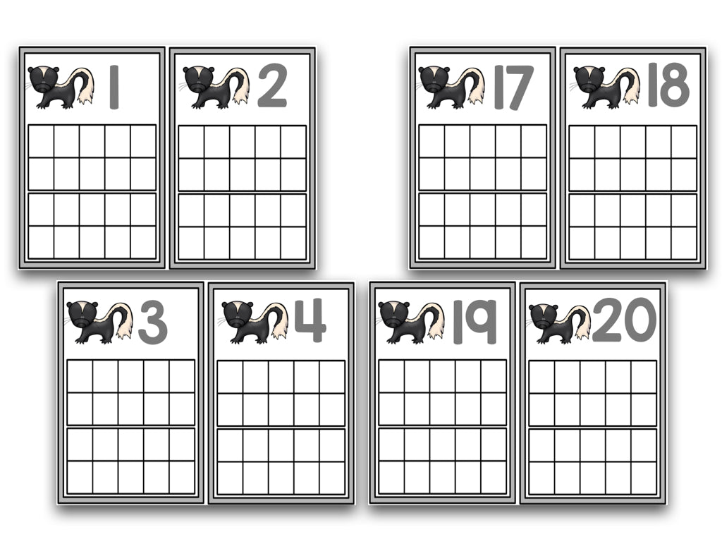 Forest Animal Ten Frame Cards