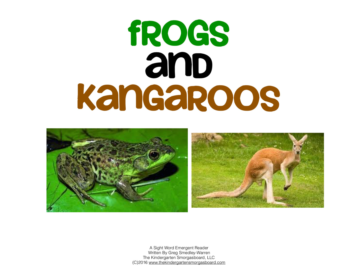Frogs and Kangaroos Emergent Reader