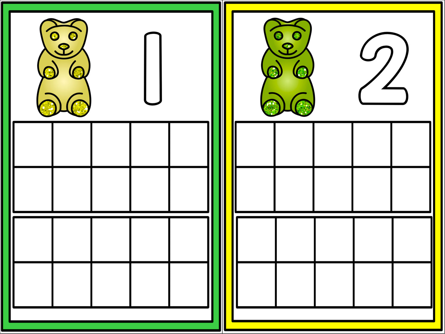 Gummy Bear Ten Frames FREEBIE!
