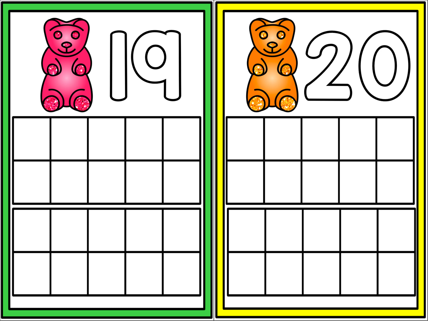 Gummy Bear Ten Frames FREEBIE!