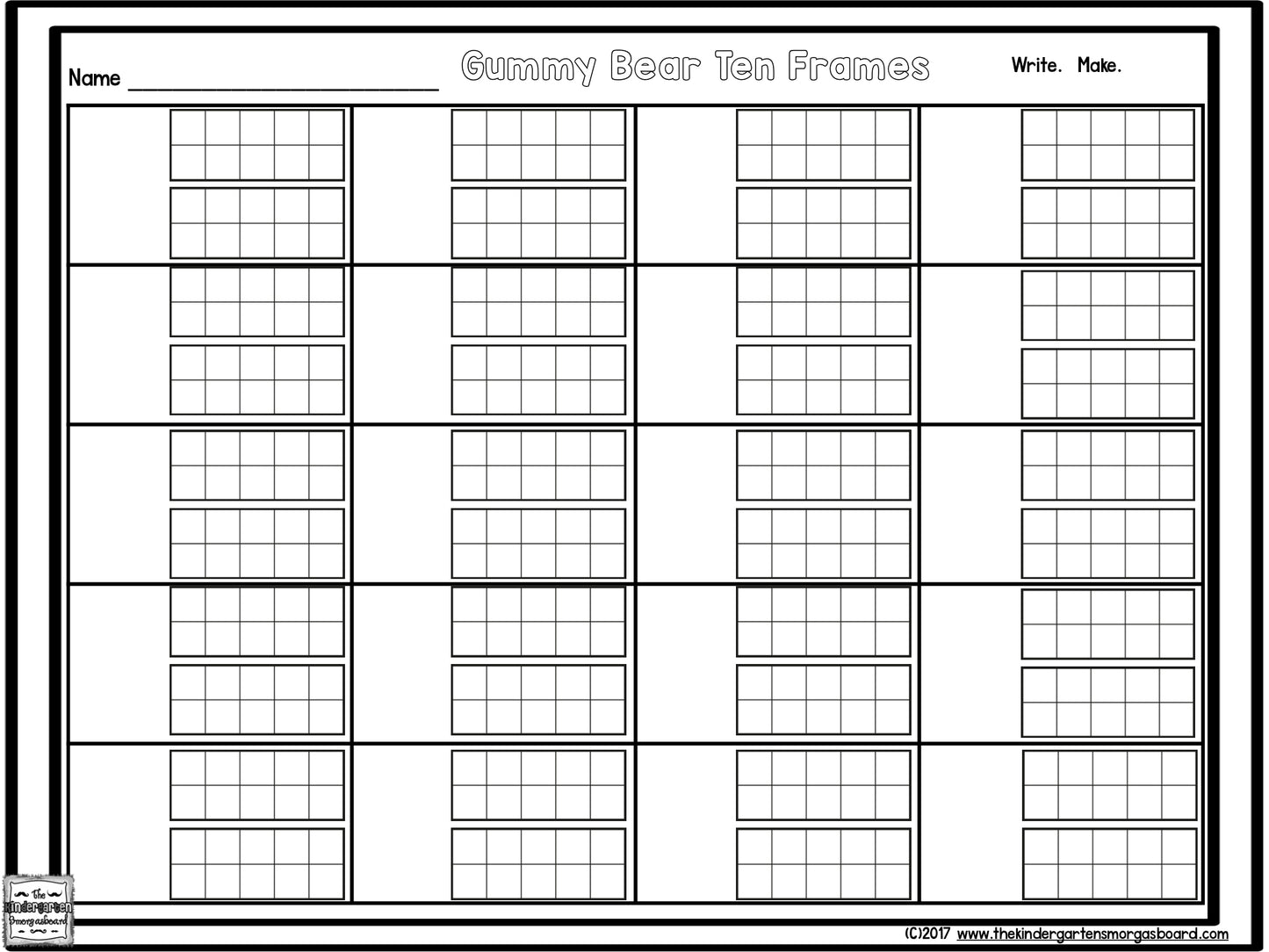 Gummy Bear Ten Frames FREEBIE!