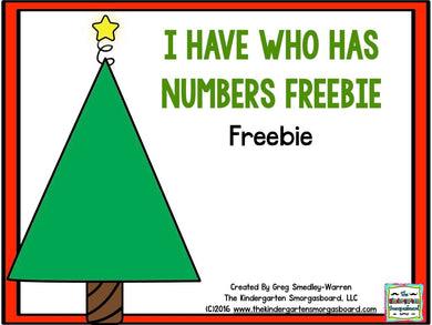 I Have, Who Has? Christmas Numbers FREEBIE!